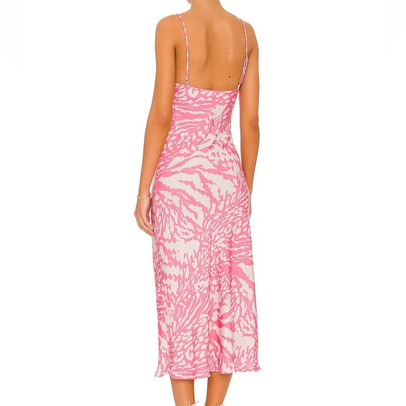 NWOT RESA Revolve Lily Pink White Animal Print Midi Dress Small - Picture 2 of 8
